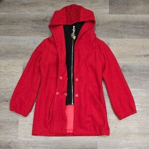 G-Star RAW Red Hooded Wool Blend Jacket | Zip Front